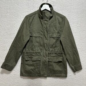 Madewell Surplus Jacket Army‎ Green Utility Full-Zip Snap Button Long-Sleeve XXS
